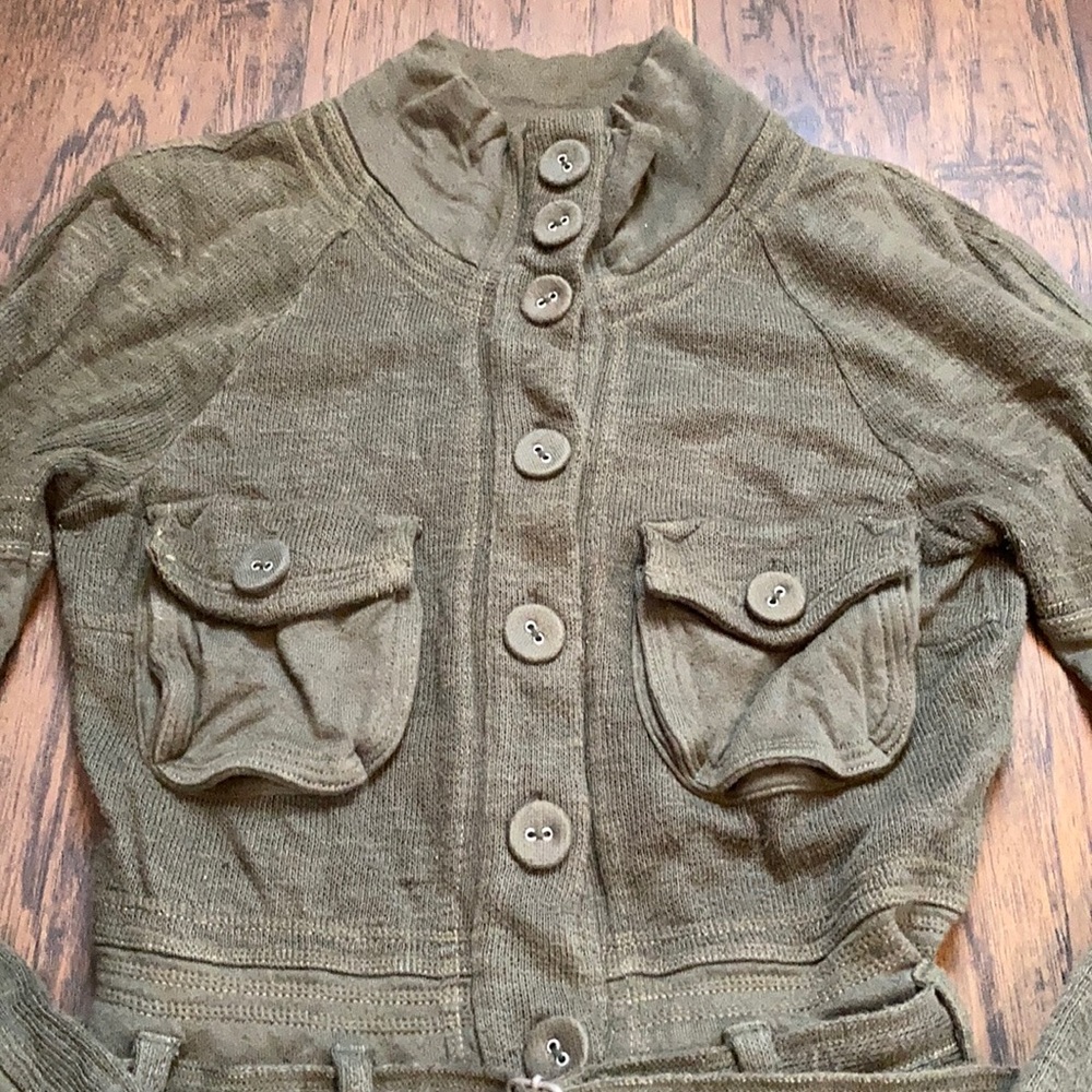 Free People Green Button Down Jacket - image 2